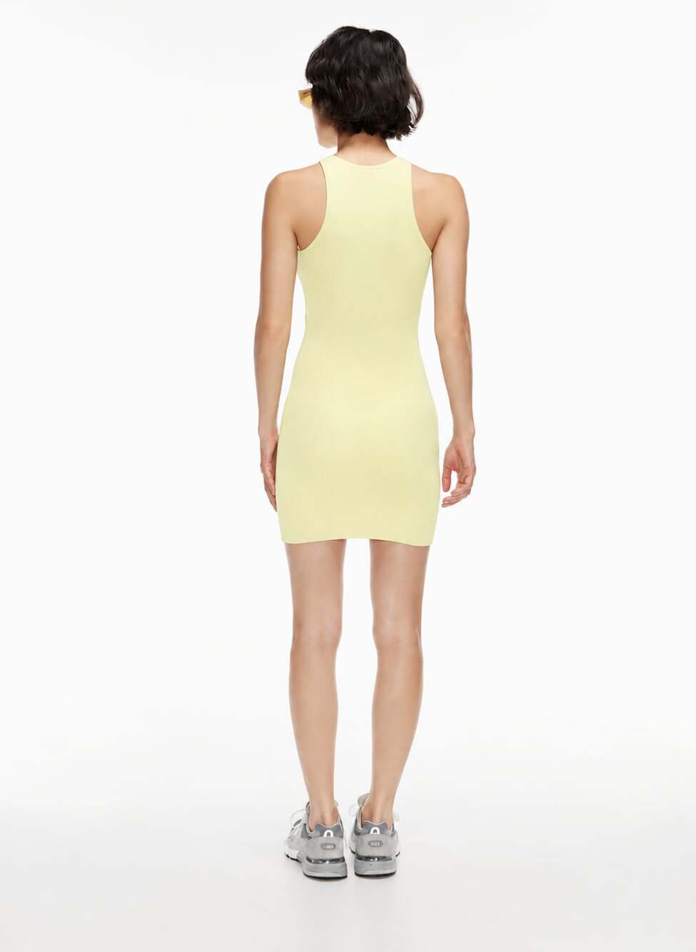 Wilfred Free Cutout Ribbed Mini Dress Size 2XS Yellow - Picture 2 of 10